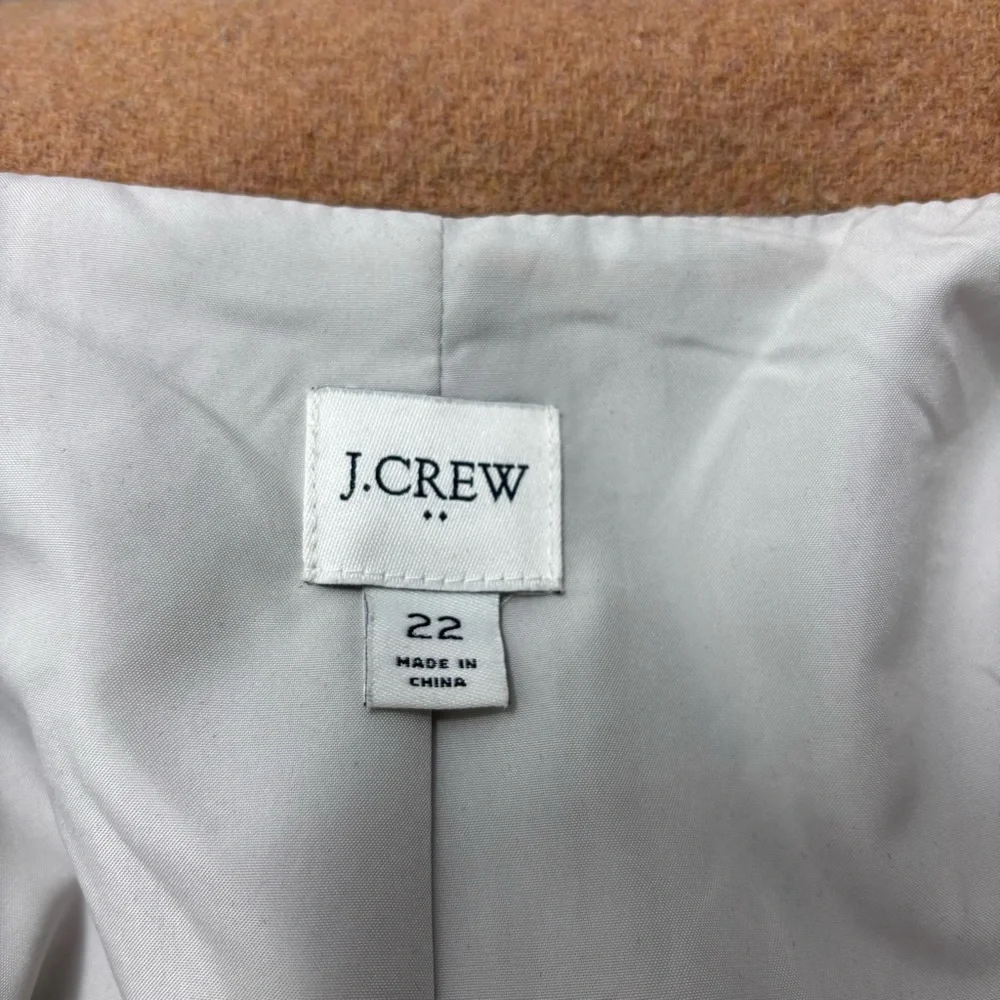 J.Crew Colorblock City Coat Wool Blend  Gray Brown Black Size‎ 22